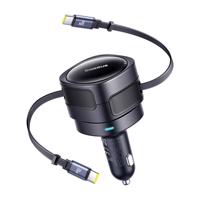 Baseus Enjoyment Max nabíječka do auta s kabely USB-C+USB-C 60W černá 074728
