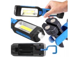 Berge LED dílenská svítilna - COB, magnet na 3W AAA baterii