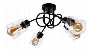 Berge LED lustr stropní svítidlo 4xE27, skládací, průhledný skleněný čtverec LK0004/4XK024