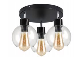 Berge LED stropní svítidlo 3xE27 - nastavitelné - skleněná koule - průhledné P0011/3XK023