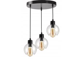 Berge LED stropní svítidlo 3xE27, průhledná skleněná koule P0010/3XK023