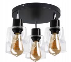 Berge LED stropní svítidlo 3xE27 rolované čtvercové průhledné P0011/3XK024