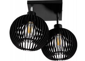 Berge LED stropní svítidlo dřevěný lustr do pokoje 2xE27 dřevěný P0005/2XLUCA05-B