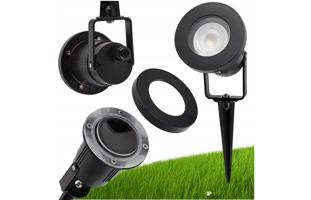 Berge LED zahradní lampa - vestavěný reflektor GU10 - IP65 - černá ME0033