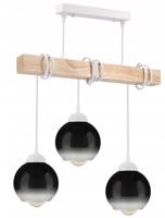 Berge LED závěsné stropní svítidlo, dřevěné, bílé, 3xE27, kouřově šedé LDB-K-3XE27-BIALA/3XK020