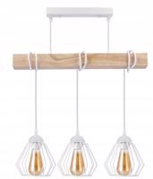 Berge LED závěsné stropní svítidlo, dřevěný trám, 3xE27 - bílá LDB-K-3XE27-BIALA/3XKB001