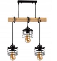 Berge LED závěsné stropní svítidlo, dřevěný trám, 3xE27, loft pružina LDB-K-3XE27/3XK004