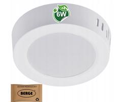 Berge Přisazený kulatý LED panel 6W - 660lm - Neutrální bílá barva BP-N/T-R-6W-NW