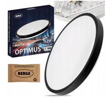Berge Přisazený LED stropní panel 12W 860lm Kulatý černý NW MP0432