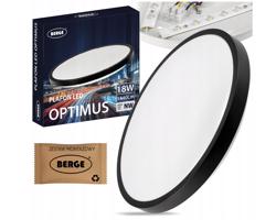 Berge Přisazený LED stropní panel 18W 1440lm Kulatý černý NW MP0433