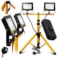 Berge sada LED reflektor 2x 50W studená bílá + 160cm stativ + vypínač MH0341-19122-WS-1C