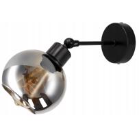 Berge Skleněná LED nástěnná lampa 1xE27 - kouřová koule P0004/1XK022