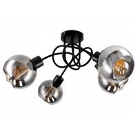 Berge Skleněná LED stropní lampa 4xE27 - kouřová koule LK0004/4XK022