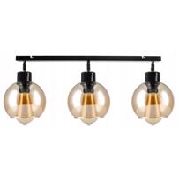 Berge Skleněná stropní lampa LOFT 3xE27 - jantarová P0008/3XK021