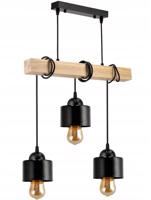 Berge Závěsné stropní svítidlo LED dřevěný trám 3xE27 loft cup LDB-K-3XE27/3XK003