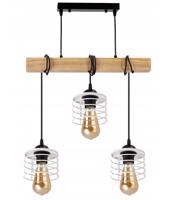 Berge Závěsné stropní svítidlo LED dřevěný trám 3xE27 Lustr Spring bílý LDB-K-3XE27/3XKB004