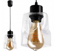 Berge Závěsné stropní svítidlo, LED E27 lustr, sklo, rolovací, průhledné P0001/1XK024