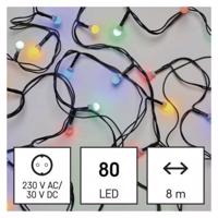 Emos LED vánoční cherry řetěz – kuličky, 8 m, venkovní i vnitřní, rGB nebo CCT, programy D5AM05