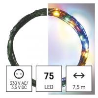 Emos LED vánoční nano řetěz zelený, 7,5 m, venkovní i vnitřní, rGB nebo CCT, časovač D3AM02