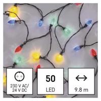 Emos LED vánoční řetěz, barevné žárovky, 9,8 m, rGB nebo CCT, multifunkce D5ZM01