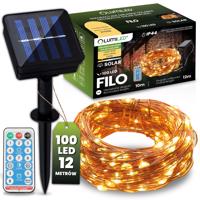 Girlanda solární zahradní 100x LED  Ozdobne Druciki 12m 3000K Teplá bílá + PIOT FILO LUMILED