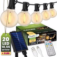 Girlanda solární zahradní 20x LED Ozdobne Kuleczki 10,55m 2700K Teplá bílá + Ovladač CALLIS2 LUMILED