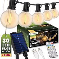 Girlanda solární zahradní 30x LED Ozdobne Kuleczki 15,05m 2700K Teplá bílá + Ovladač CALLIS2 LUMILED