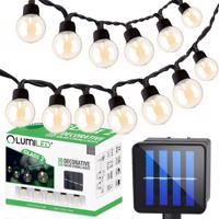 Girlanda solární zahradní 30x LED ozdobné kuličky 10,6m Teplá bílá 3000K GLADI 2 LUMILED LUMSOL0011