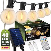 Girlanda solární zahradní 40x LED Ozdobne Kuleczki 19,55m 2700K Teplá bílá + Ovladač CALLIS2 LUMILED