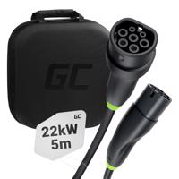 Green Cell Snap Typ 2 EV Charging kabel 22 kW 5 m pro Tesla Model 3 S X Y, VW ID.3, ID.4, ID.5, Kia EV6, Audi E-Tron, Fiat 500e EVKABGC01