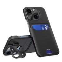 Hurtel Kožené pouzdro se stojánkem Samsung Galaxy S23 Ultra card wallet case with stand black 9145576274866
