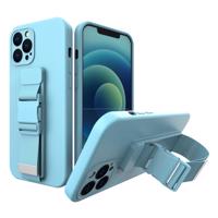 Hurtel Lanové pouzdro gelové pouzdro se šňůrkou na krk Xiaomi Redmi Note 10 / Redmi Note 10S modré 9145576219331