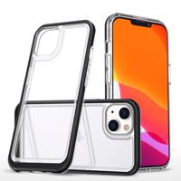 Hurtel Průhledné silikonové pouzdro 3v1 pro iPhone 14 Plus s rámečkem černé 9145576265994