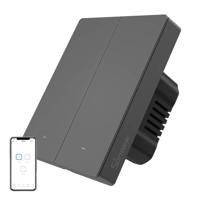 Inteligentní nástěnný vypínač SONOFF WiFi M5-2C-80 (2-kanálový, do rámu, grafitový) 073544