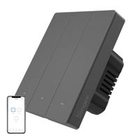 Inteligentní nástěnný vypínač SONOFF WiFi M5-3C-80 (3kanálový, do rámu, grafitový) 073545
