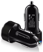 Interlook CA-003 | 2x USB rychlonabíječka do auta s LED displejem | Rychlé nabíjení 3.0 | Měřič napětí Červená 1679-52