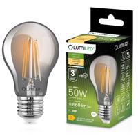 LED žárovka LED E27 A60 6W = 50W 660lm 2200K Teplá bílá 360° DYMIONA FILAMENT LUMILED