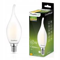 LED žárovka svíčka BA35 E14 7W = 60W 770lm 3000K Teplá bílá 360° Filament Mléčná LUMILED