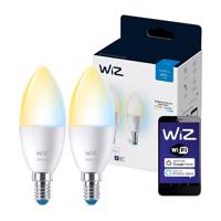 Philips 2x LED žárovka LED E14 C37 4,9W = 40W 2200-6500K SMART WiFi WiZ PHWIZ0455