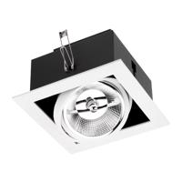 Podhledové bodové svítidlo vestavné halogenová čtverec Bílá výklopné GU 10 AR111 + 15W COB CB CANIS LUMILED