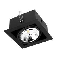Podhledové bodové svítidlo vestavné halogenová čtverec černá výklopné GU 10 AR111 + 15W COB CB CANIS LUMILED