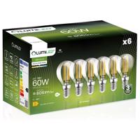 Sada 6x LED žárovka LED Koule P45 E14 7W = 60W 806lm 4000K Neutrální bílá 360° Filament LUMILED